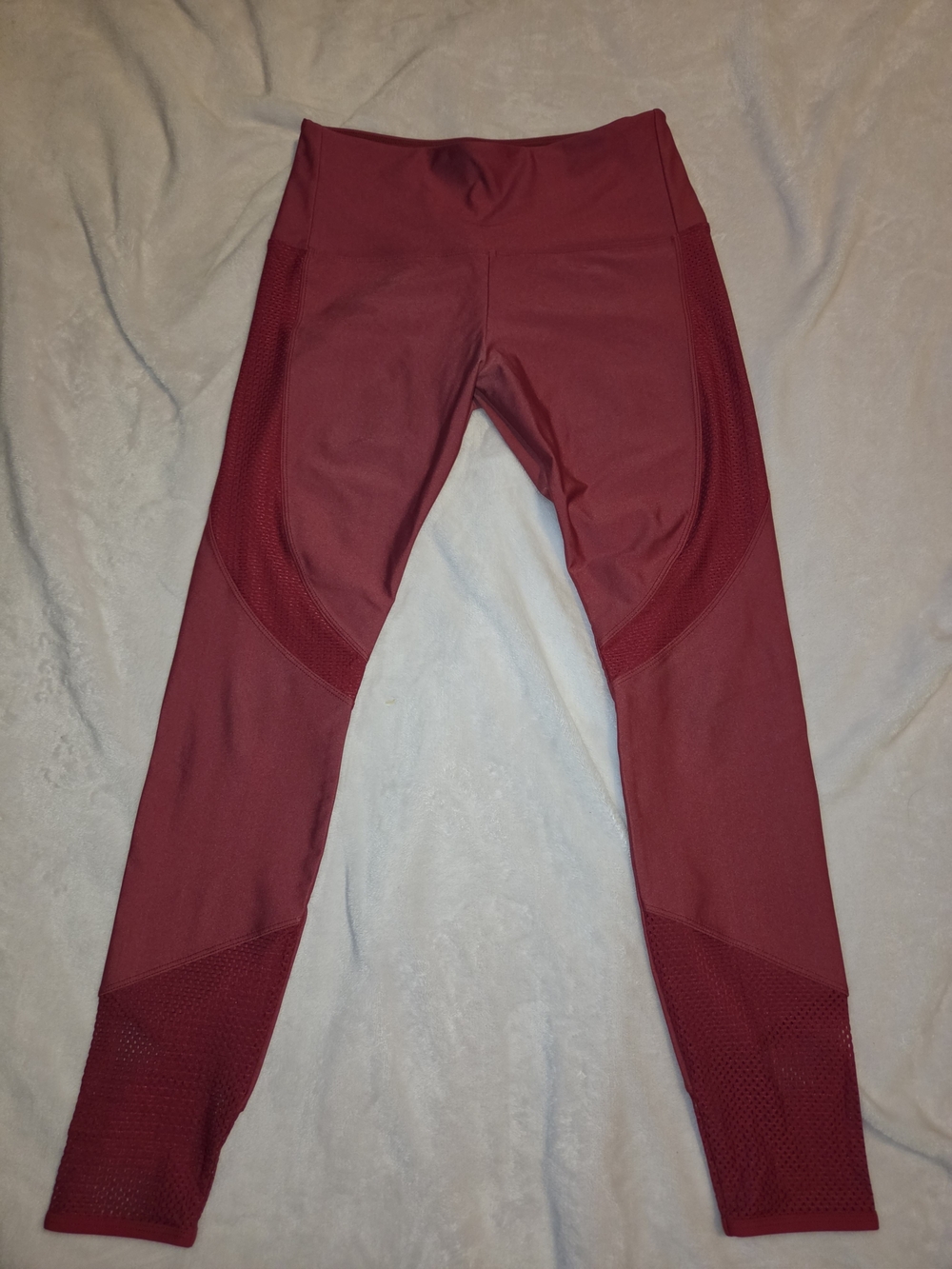 Lorna Jane Red Performance Leggings with Mesh Panels